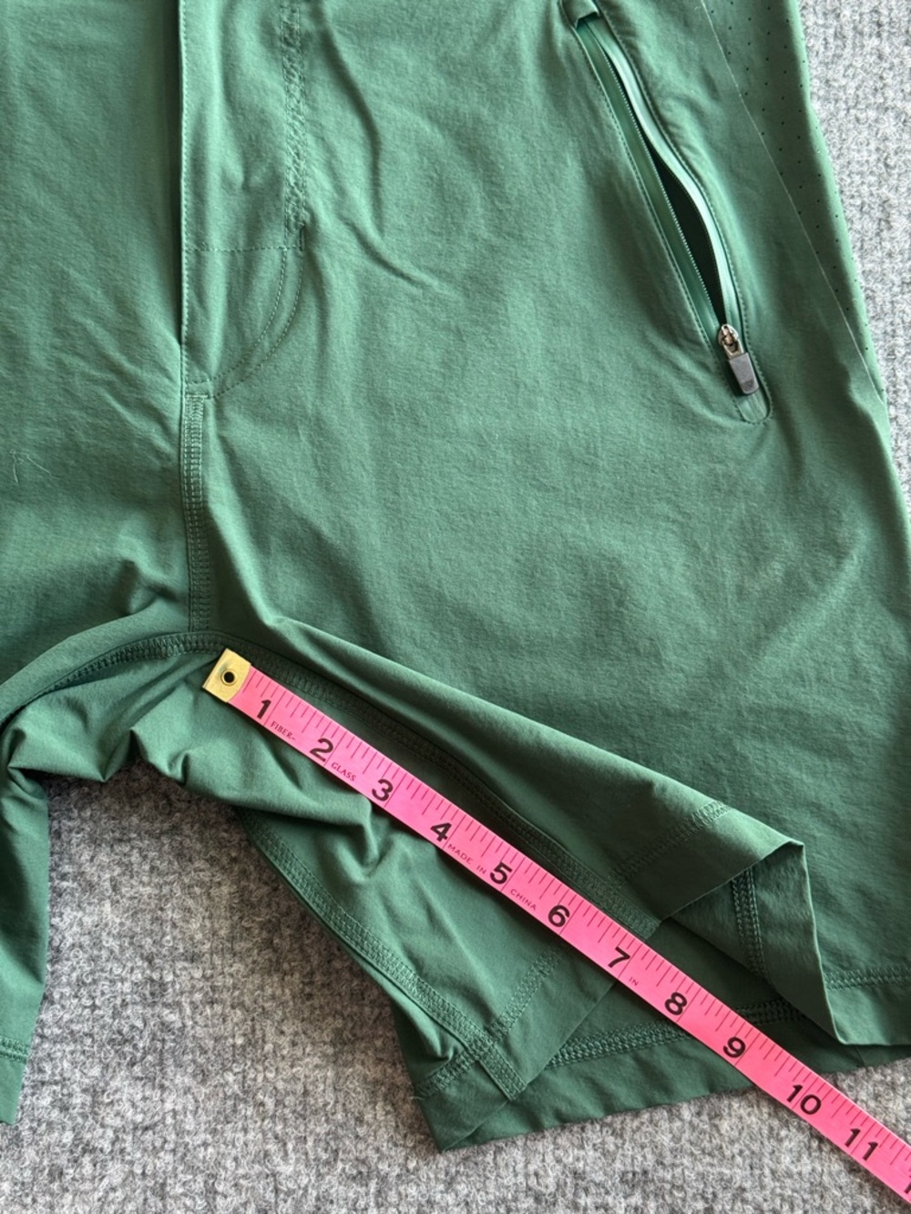 Mack Weldon Stretch Active Mens Shorts Hunter Green Zip POckets SMALL - Picture 9 of 11